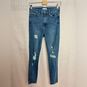 ☀️Good American good waist high waisted distressed skinny jeans